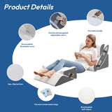 Ahpmeoa 6PCS Wedge Pillow Set for After Surgery, Bed Wedge Pillow Post Surgery, Wedges Pillows for Back Pain Relief, Acid Relux, Sit Up Pillow for Beds, Beds Wedges & Body Positioners, White/Grey