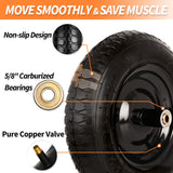 GICOOL 14.5" Wheelbarrow Tire, 3.50-8” Pneumatic Tire, Universal Wheelbarrow Wheel for 4.80/4.00-8”, 4.00-6”, and 2.50-8”, with 6" Centered Hub, 5/8" Axle Bore Hole, Sealed Bearings