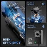 Hon&Guan 6 Inch Inline Booster Duct Fan with Speed Controller - 345 CFM Airflow with 19.2W Ultra-Low Power and Low Noise