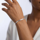 TOPCRED 925 Sterling Silver Bracelet, Diamond-Cut Snake Chain Bracelet for Women Exquisite Gifts for Wife Her 7.5 Inches