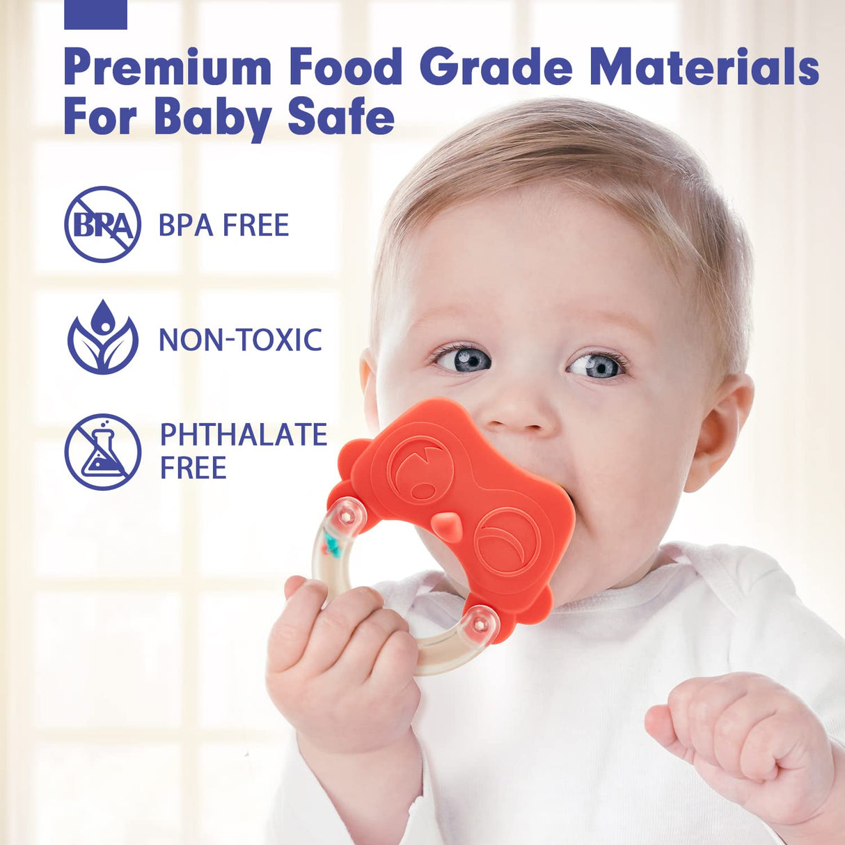 hahaland Baby Toys 0-6 Months - Baby Rattles Teething Toys 3-6 Month, Infant Toys 6-12 Months, Teether Grasping Shaker Toy 3 4 5 6 Month Old Must Haves Neutral Gifts Christmas Baby Stocking Stuffers