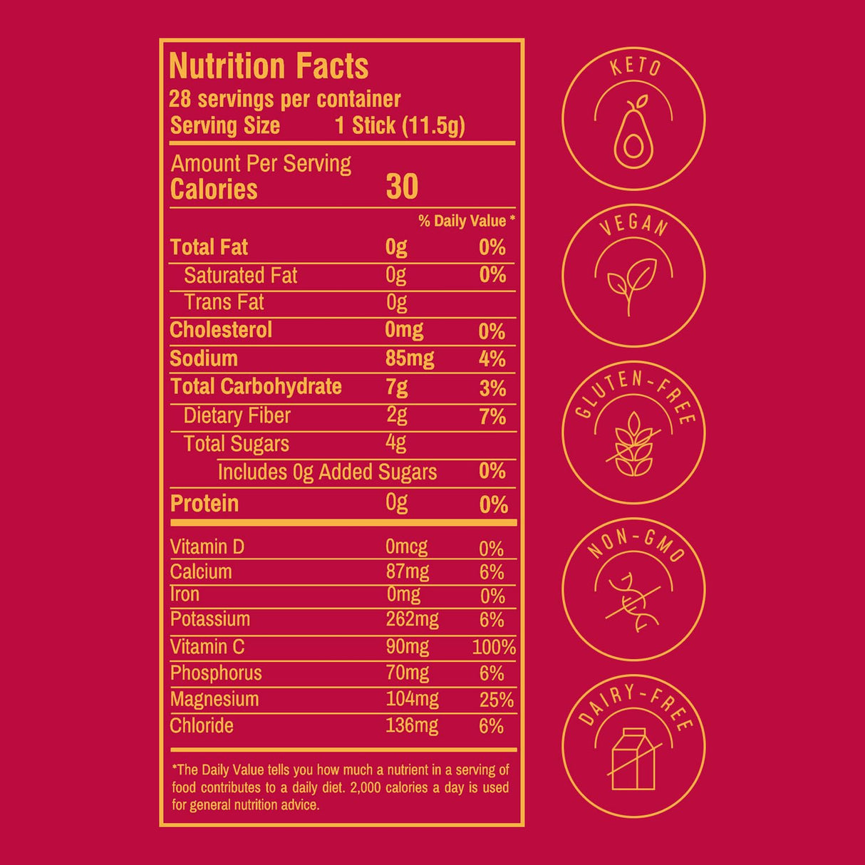 FlavCity Fruit Punch Electrolytes Powder Packets - 28 Hydration Packets - No Added Sugar - Hydration Powder with Real Fruit & Unrefined Sea Salt - Keto & Gluten-Free (28 Stick Packs)