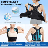 Vicorrect Posture Corrector for Women and Men: Back Brace Support - Shoulders Straightener Relieve Upper Back Pain (Black, Large)