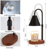 MEIXISUE Black Candle Warmer Lamp with Timer and Dimmer,Mother's Day/Birthday/Christmas Gifts for Mom/Wife,Electric Wax Melt Warmer,Home Decor,Scented Jar Lamp,Adjustable Height,with 2 Bulbs