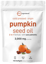 Micro Ingredients Pumpkin Seed Oil with Saw Palmetto, 3,000mg Per Serving, 150 Softgels | Cold Pressed, Pure Virgin Oil, Herbal Supplement | Supports Urinary, Bladder & Prostate Health | Non-GMO