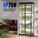 Barrina LP750 Indoor Greenhouse with Grow Light, 5-Tier Plant Stand with Light 140W TX-S35 2FT, 5000K Full Spectrum Plant Shelf with Tent, Timer & Thermometer for Seed Tray Growth 29.5 x 13.8 x 70.9IN