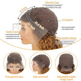 13x6 Highlight Lace Front Wig Human Hair 30inch 4/27 Ombre Deep Wave Lace Front Wig Human Hair Pre Plucked With Baby Hair 180% Density Honey Blonde Curly Human Hair Glueless Wigs (30 inch)