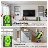 Huepar Laser Level, 100Ft Self Leveling Green Cross Line Laser for Picture Hanging, Tile, Decoration & DIY Construction – 360° Magnetic Base & AA Battery, Indoor Use