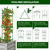 MQHUAYU 3 Pack Tomato Cages for Garden,Up to 51.2Inch Tomato Cage Trellis-Upgraded Hexagon Connector,Heavy Duty Adjustable Tomato Stake Support for Raised Garden Bed