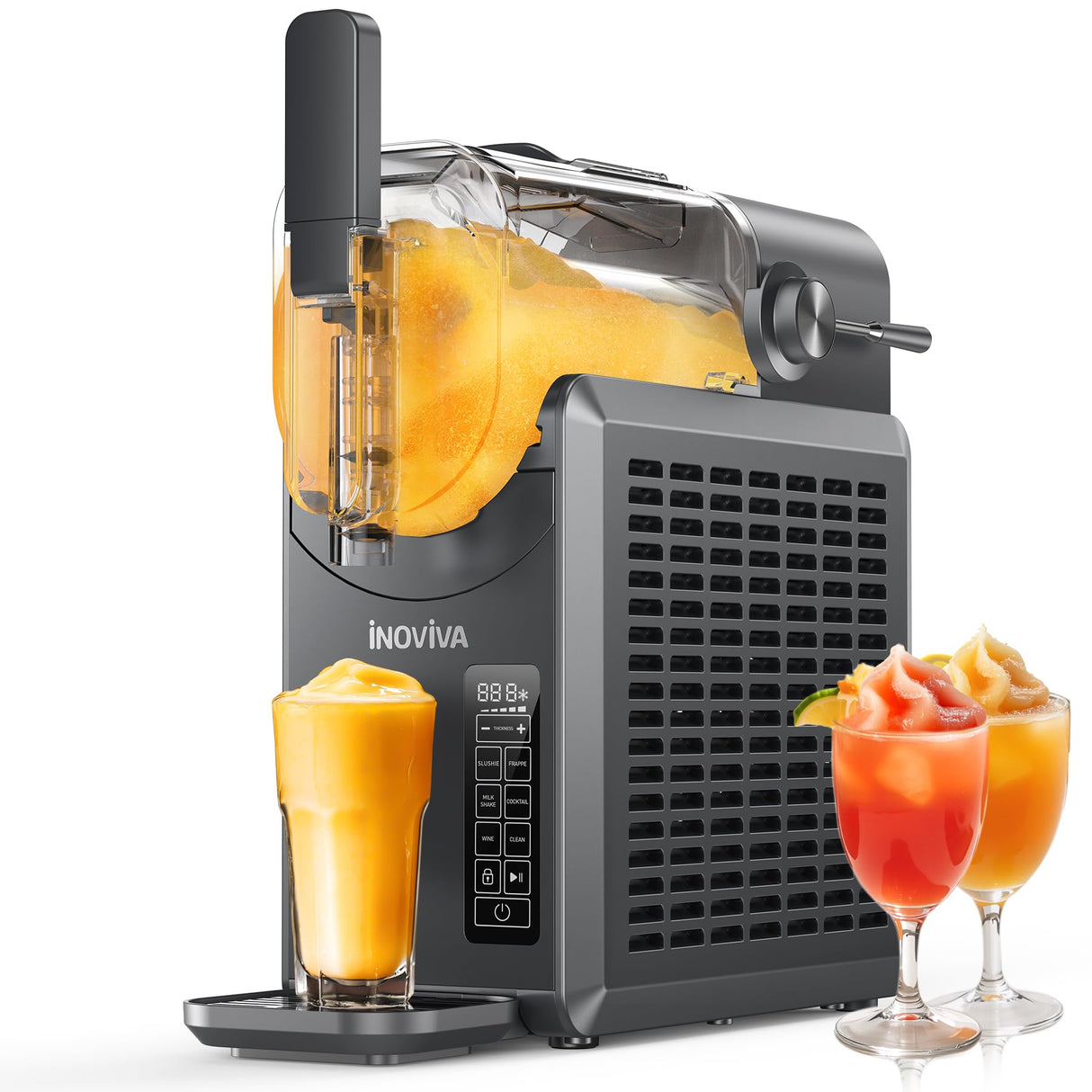 Slushie Machine, No Ice Needed, INOVIVA 72 oz Frozen Drink Maker for Home with Self-Cleaning, 5 Preset Programs, Frozen Margaritas, Frappés, Milkshake, and More, (2025 Version)