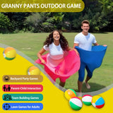 lipmo Granny Pants Outdoor Game, 2 Pack Granny Pants Yard Game for Adults and Family, Giant Outdoor Games with 8 Bouncy Balls for Party Backyard Lawn Christmas Family Reunion Games - Blue & Pink