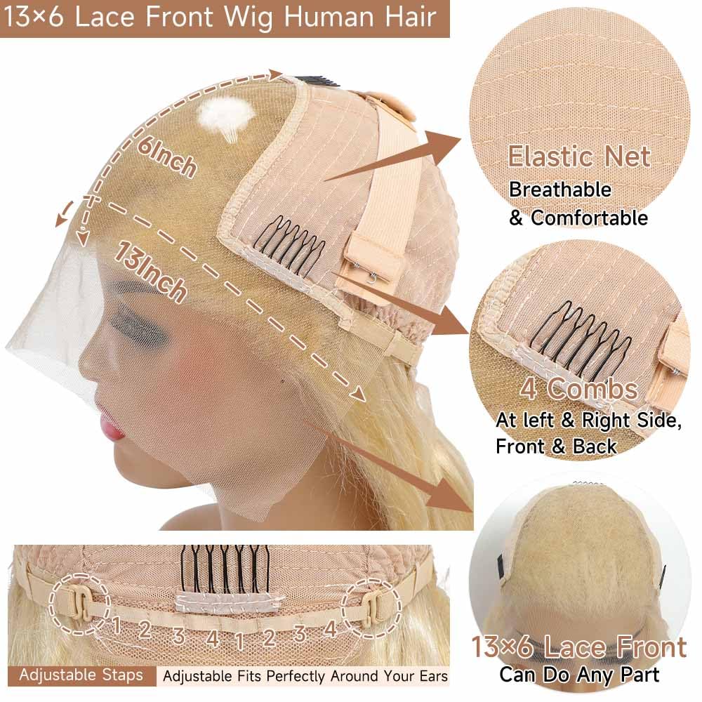 Arsoya 613 13x6 Lace Front Wig Human Hair 28 Inch 210 Density Blonde Wig Human Hair Body Wave Lace Front Wigs Human Hair Pre Plucked 613 HD Lace Front Wigs Human Hair