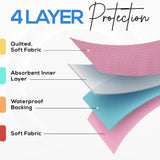 Utopia Bedding Washable Underpads 34" x 36" (Pack of 4), Waterproof Reusable Heavy Absorbency Incontinence Bed Pads for Adults, Kids, Elderly and Pets, Bedwetting Pads for Sofa and Couch (Pink)