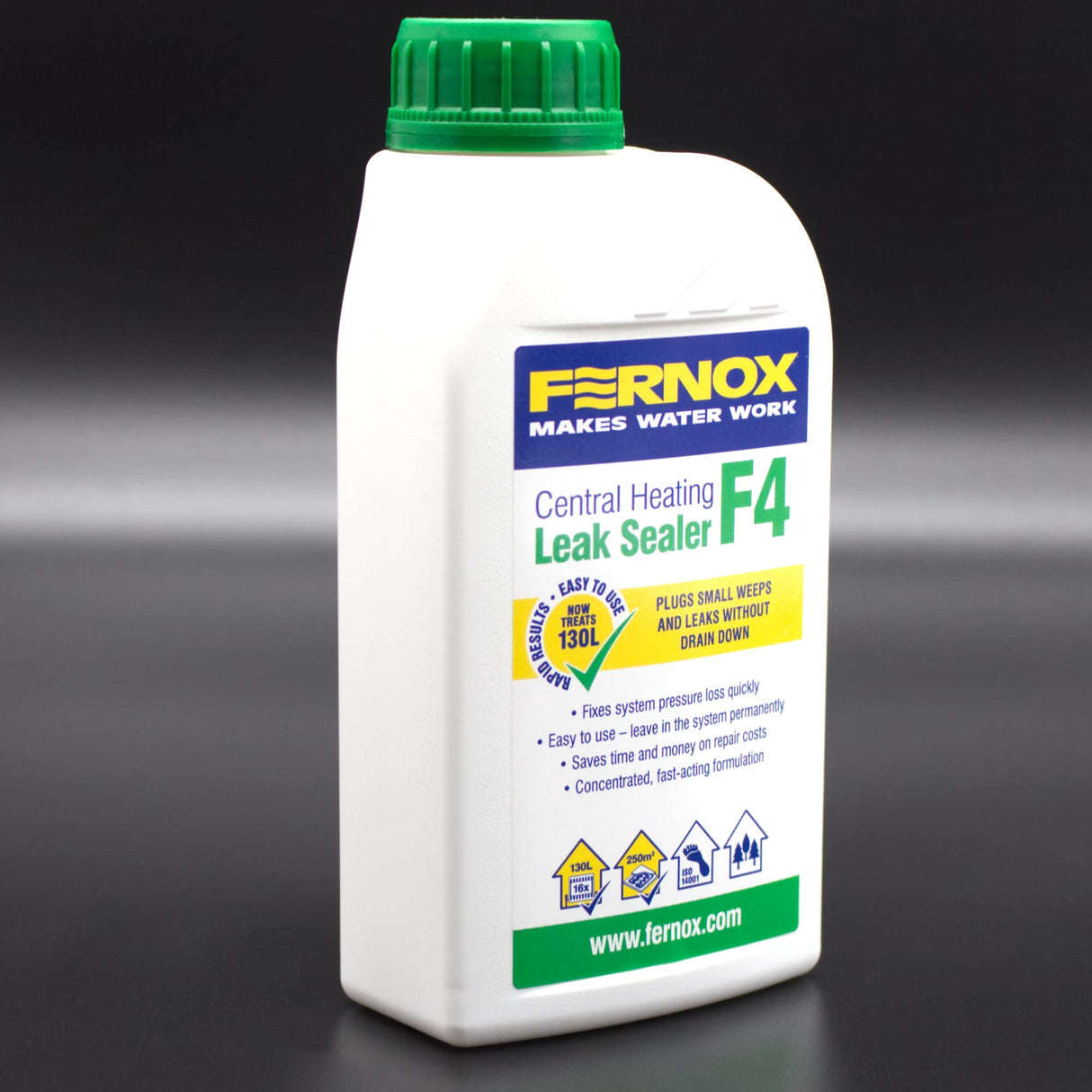 Kudos-Trading - Fernox F4 Leak Sealer 500ml Liquid Seal for Central Heating Pipe Work Leaks Water Underfloor Heating Non-Corrosive Non-Toxic Compatible with Most Heating Systems Long-Lasting Seal