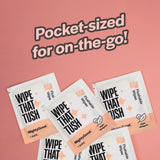 MightyGood. Wipe That Tush On-The-Go Flushable Wet Wipes - 4 Pack, 120 Wipes - Individually Wrapped Extra-Large Wipes with Aloe - Hypoallergenic & Unscented - Septic and Sewer Safe