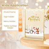 YOAEAILY Gold Frames 8X10 Acrylic Sign Holder Double-Sided Picture Frames for Menu, Wedding Table Number, Christmas Photos With Removable Round Stickers - 6 Pack