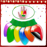 190PCS Christmas Car Refrigerator Decorations - 90 Reflective Bulb Light Shaped Magnets 100 Magnetic Wires Ornaments Set Xmas Holiday Cute Decor