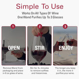 PureWine The Wand Wine Purifier, Removes Histamines & Sulfites - 8 Wands