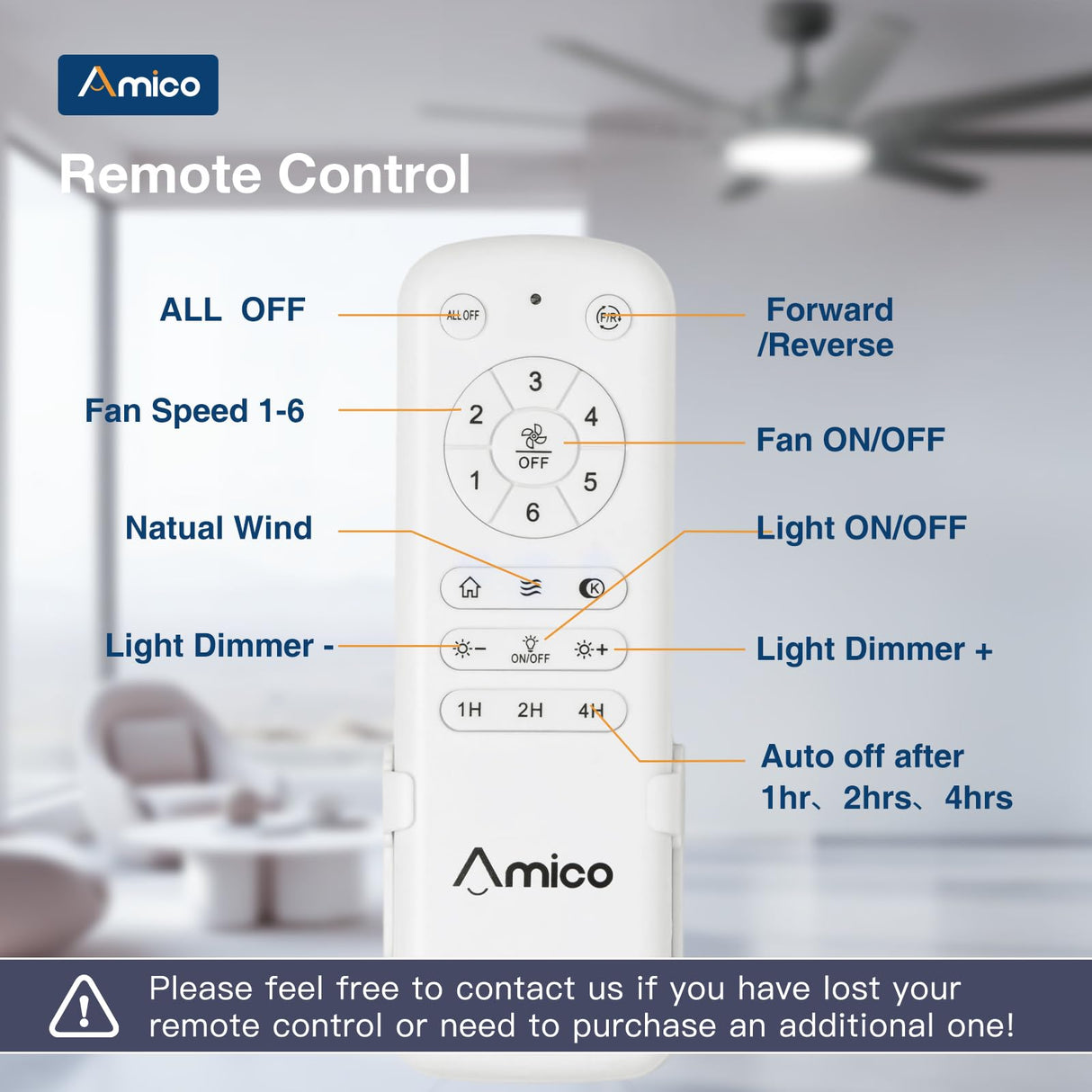 Amico 100 Inch 8 Aluminum Blades Ceiling Fans with Lights, Indoor/Outdoor Black Ceiling Fan with Remote Control, Reversible DC Motor, 3CCT, Dimmable,Ceiling Fan for Bedroom, Patio,Living Room