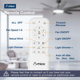 Amico 100 Inch 8 Aluminum Blades Ceiling Fans with Lights, Indoor/Outdoor Black Ceiling Fan with Remote Control, Reversible DC Motor, 3CCT, Dimmable,Ceiling Fan for Bedroom, Patio,Living Room