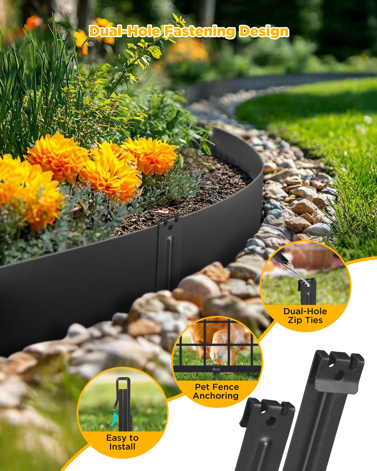 Landscape Edging Metal Stakes, 10 Inch Heavy Duty Garden Stakes (10 Pcs)