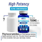 We Like Vitamins Phytoceramides 700mg - 200 Capsules All Natural Wheat Free and Plant Based - Phytoceramide Supplement - 700 mg per Serving - Skin Hydration, Repair, Rejuvination