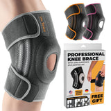 DR. BRACE ELITE Knee Brace with Side Stabilizers & Patella Gel Pads for Maximum Knee Pain Support and fast recovery for men and women-Please Check How To Size Video (Moon, Large)