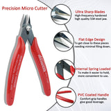 HOUSERAN 170 Wire Cutters, 10 PACK, 5 Inch Micro Flush Cutter, Small Wire Cutters Spring Loaded Cutting Pliers, Side Cutters, Diagoanl Cutters for Jewelry Making, Models, Zip Ties Plastic Wire Snips