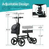 ELENKER Knee Scooter with Basket Dual Braking System for Ankle and Foot Injured Bright Black