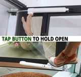Touch 'n Hold Smooth Door Closer - Single Kit (White) - Standard-Duty Door Closer with Touch-Button Hold Open Feature & Smooth Closing Motion – for (Medium & Lightweight) Storm, Screen Doors.