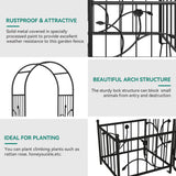 Ultym 76" W x 86" H Black Metal Garden Arbor with Planter Boxes