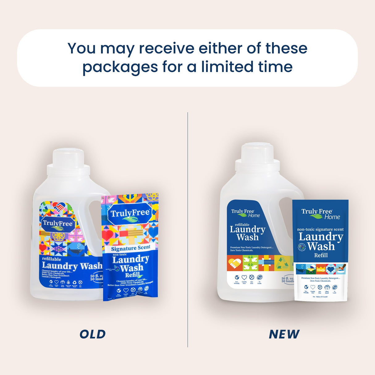 Truly Free Laundry Detergent for Sensitive Skin | Gentle & Safe for Baby Clothes | Plant-Based | 3 Pack Refill Powder| Easy to Dissolve to Create a Liquid| Signature Wash Scented (150 Loads)