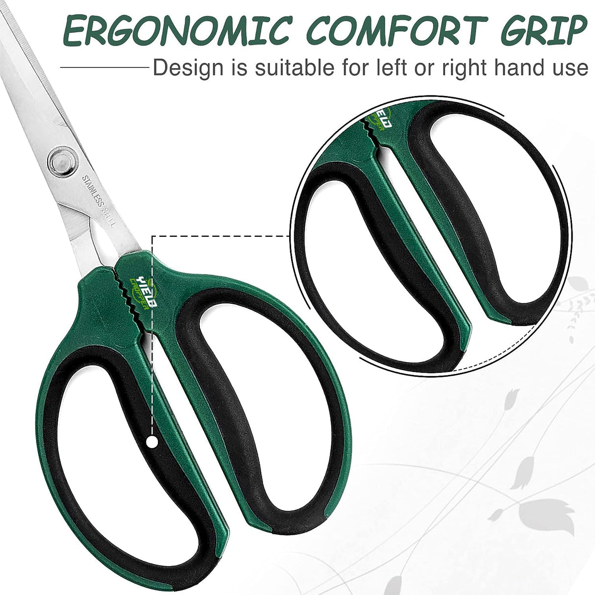 Yieldcropper Hydroponic 2-Pack Bonsai Scissors and Plant Trimming Shears Set - Stainless Steel Pruning Shears for Indoor Gardening, Succulent Harvest, and Precision Plant Care