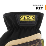 Mechanix Wear Fastfit Leather Gloves - Abrasion Resistant Gloves for Hand Safety - Breathable - Secure Fit - Two-Piece Palm - Machine Washable - Brown/Black - Large