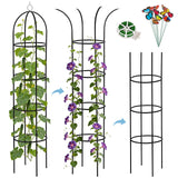 DEVISEFUN 6.6ft 100% Metal Obelisk Trellis for Climbing Plants Outdoor