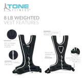 Tone Fitness 8lb Weighted Vest, Black
