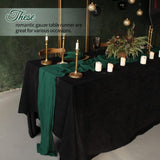 12 Pack Dark Green Cheesecloth Table Runner 10Ft, Christmas Table Runner 21.5 X 120 inch, Semi Sheer Cheese Cloth Fabric Boho Table Runner Bulk for Christmas Decorations,Bridal Shower,Wedding