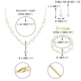 EVER FAITH Cubic Zirconia Pearl Leaf Wedding Jewelry Set for Bride Gold