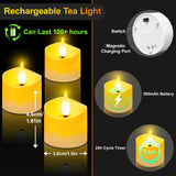 YiaMia 12 Pack Upgraded Rechargeable Tea Lights with Magnetic Wireless Charging Base, Flameless LED Candles with Remote and Timer, 100+H Battery Operated Candles for Votive Wedding Halloween Christmas