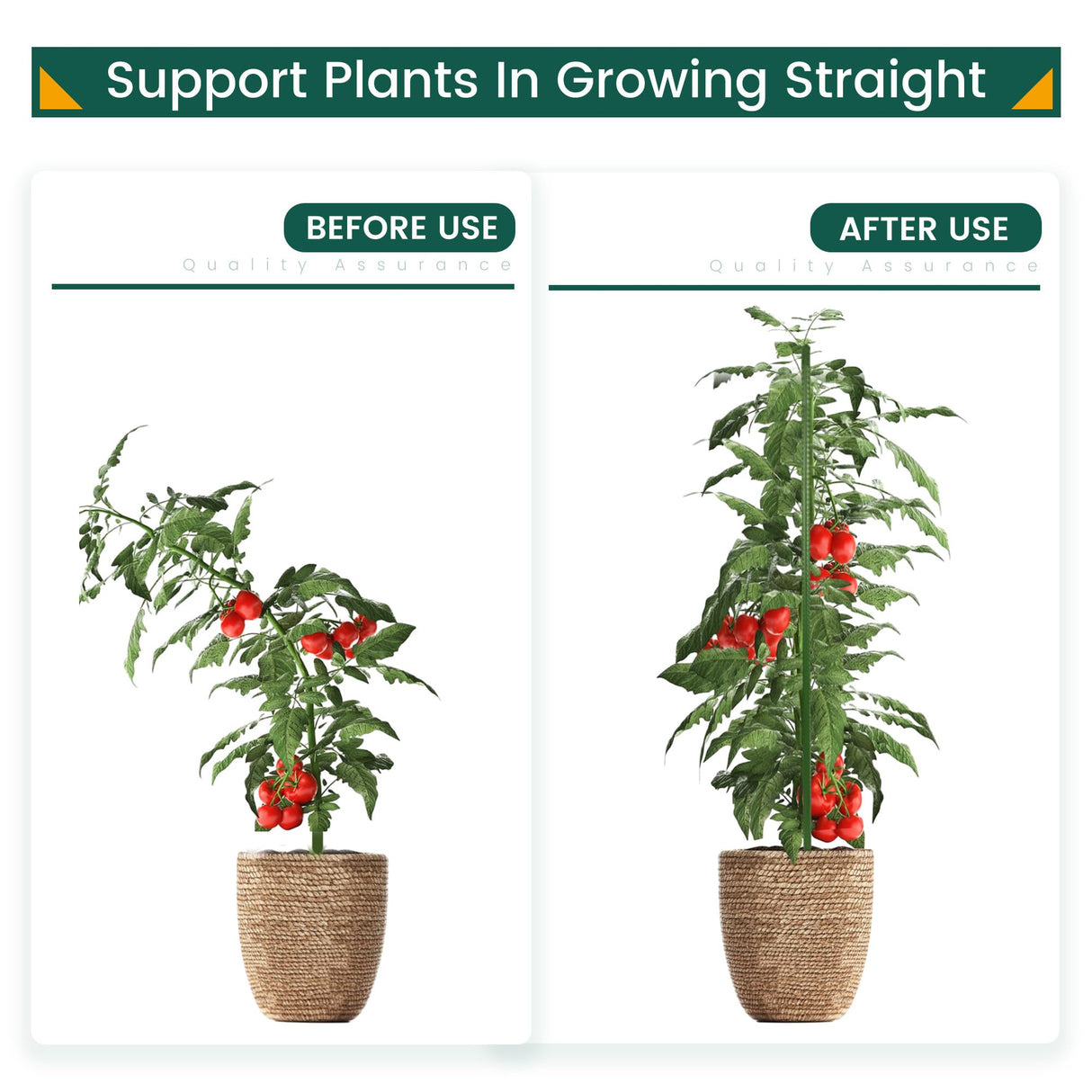 PROWORX 48 Inch 4 Ft Plant Support Garden Stakes 25 PCS, Sturdy Steel Plastic Coated Sticks for Outdoor Growing Climbing, Tomato, Trees, Cucumber, Beans