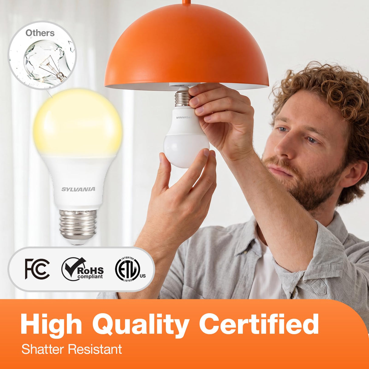 Sylvania LED A19 Light Bulb, 60W Equivalent, Efficient 8.5W, 10 Year, 2700K, 800 Lumens, Frosted, Soft White (74765), Packaging May Vary (Pack of 1, 24 Count Total)