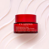 CLARINS Super Restorative Day Cream, Broad Spectrum SPF 15 Sunscreen | Anti-Aging Moisturizer For Mature Skin Weakened By Hormonal Changes | Replenishes, Illuminates & Densifies Skin|Targets Wrinkles