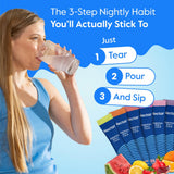Nectar Calm Magnesium and Ashwagandha Drink Mix - Sugar Free Cortisol Reducer* & Sleep Aid - with Vitamin D, L-Theanine, Electrolytes - Deep Sleep, Relax, Focus & Calm (Variety 30 Sticks)