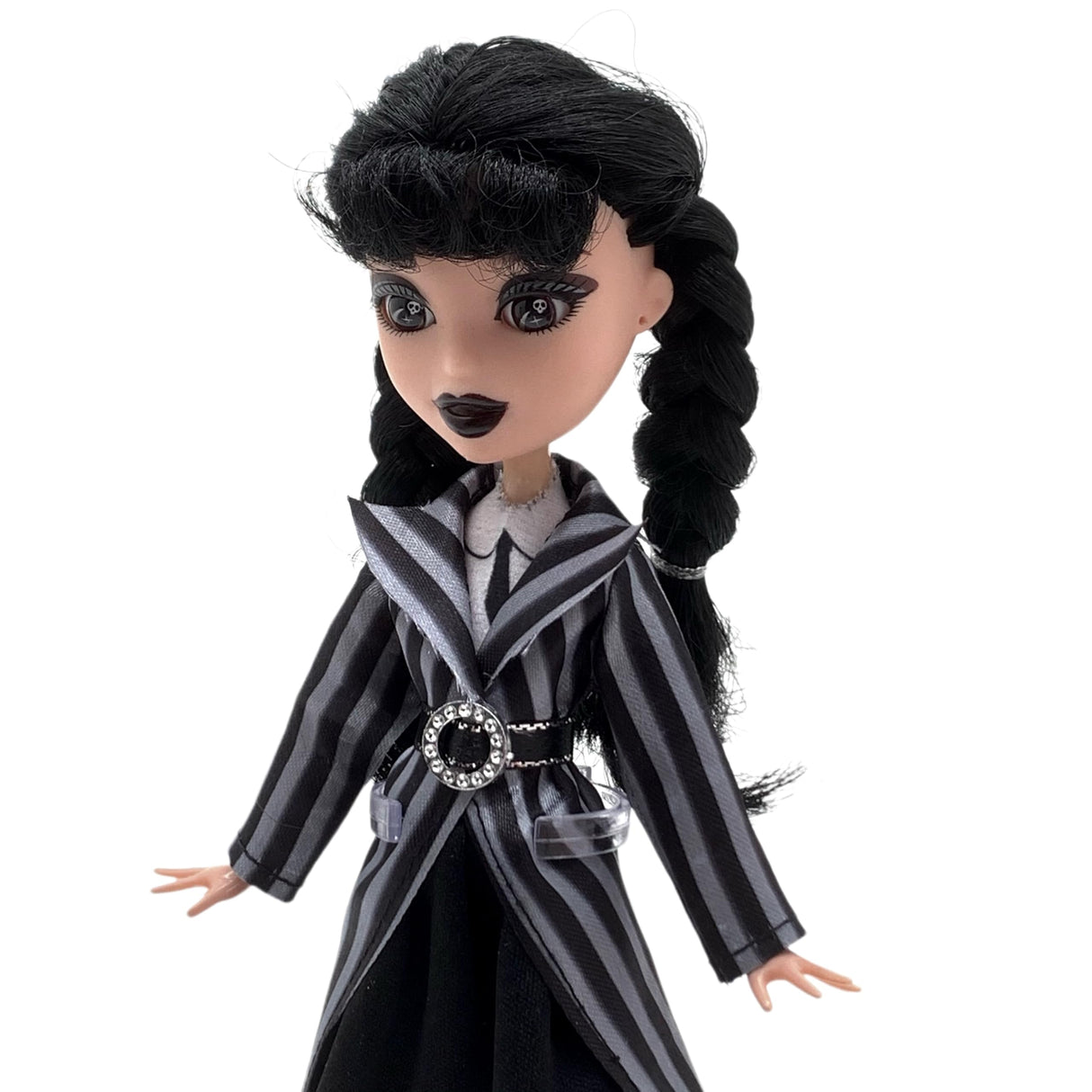 9" Addams Doll with Gift Box, Black Dress, High Heels and Hair, Perfect Christmas and Birthdays Toy Gift for Girls and Fans（New-B）