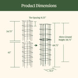 Vego Garden 2 Pack Tomato Cage 14.5"x 58" Square for Garden & Pots, Rust-Resistant Tomato Stackable Heavy Gauge Plant Cage Trellis Support for Climbing Vegetables Plants