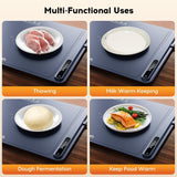 Warming Mat for Food, Voriah Electric Warming Tray with 3 Temp Settings & Auto Shut-Off, Food Warmer with Thick Silicone Surface to Keep Food Warm at Buffet, Parties, and Family Use（Dark Blue）