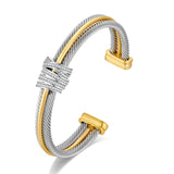 LILIE&WHITE Gold Bracelets For women With Cubic Zircon Chic Gold Bangle