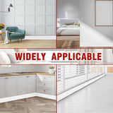 Vinyl Baseboard Molding Trim 4 Inch x 20 Feet Peel and Stick Baseboard Trim Flexible PVC Cove Base Moulding Self-Adhesive Trim for Garage Bathroom Cabinet Floor Walls, White