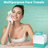 Ditoi Face Towels, 10"×12" Disposable Face Towel, Face Towelettes XL, Ultra Soft Makeup Remover Dry Wipes, Thick Face Towel for Cleansing,300 Count (6 Pack)
