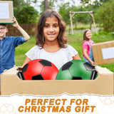 Glimin 12 Pack Operation Christmas Bulk Items Soccer Ball with Pump Needles, Official Size 3/4/5 Soccer Ball Deflated Gift for Christian Charity Donation Training Practice(Multicolor,Size 5,Cute)